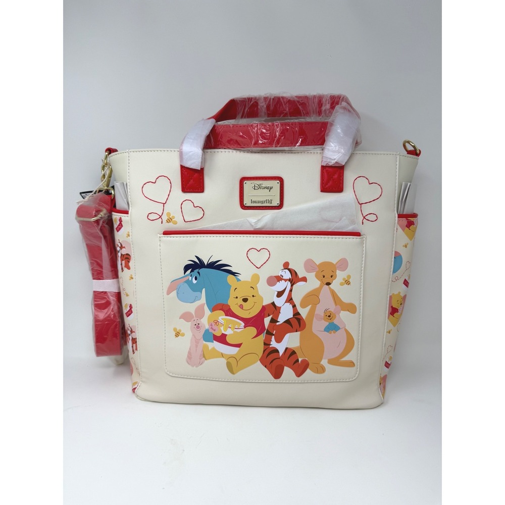 Disney Loungefly Winnie the Pooh & Friends Convertible Backpack Tote Cream Red
